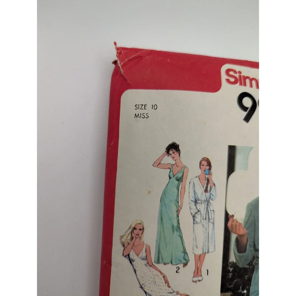 Vtg 1979 Simplicity 9221 Sewing Pattern Misses Wrap Robe Nightgowns Size 10 Cut‎